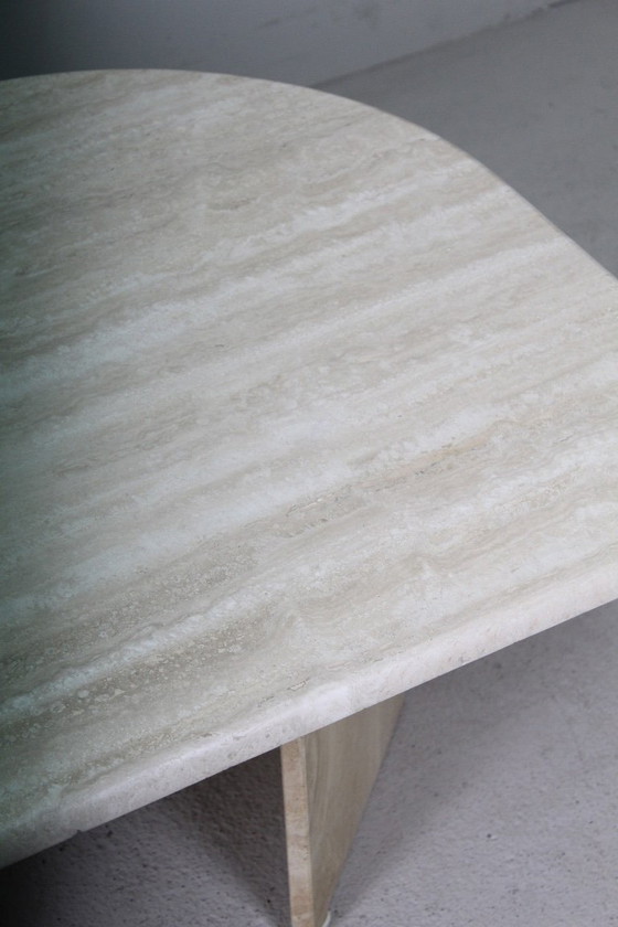 Image 1 of table basse vintage en travertin naturel