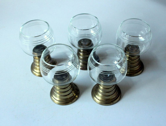 Image 1 of 5 Verres à vin antiques faits à la main - Böhme & Hennen, Dresde - 1920s