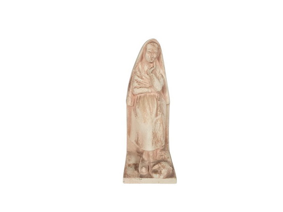 Image 1 of Santa Bernadette - Terracotta - J. S. Hartmann Art Deco - Anni '30