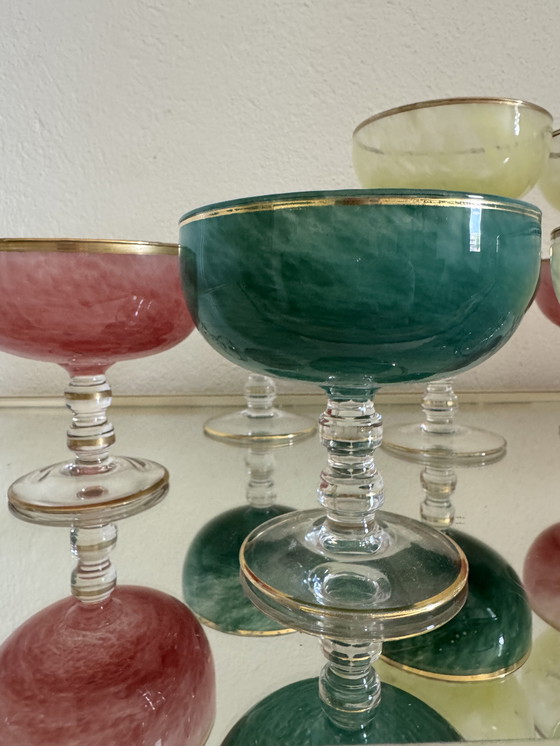 Image 1 of Coupes à glace multicolore cristal vénitien 