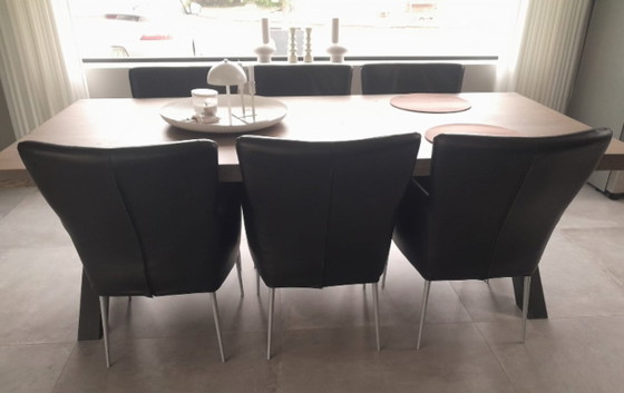 Sedie da pranzo in pelle 6 pezzi – Metallo (photo 2 of 5)