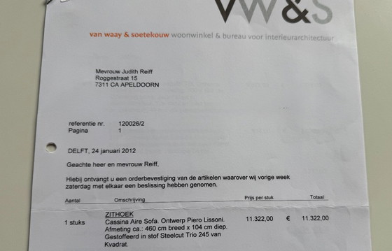 Image 1 of Cassina Aire Sofa – ontwerp Piero Lissoni