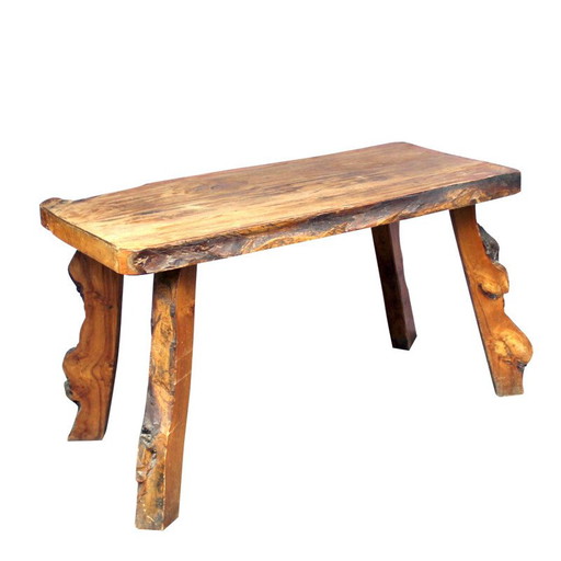 Table de salon vintage en orme massif, 1960