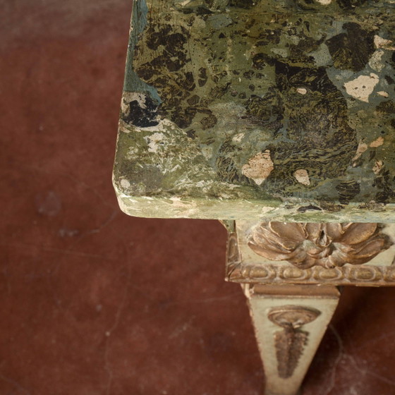 Louis XIV Lacquered Wood Console Writing Desk, 17th Century, Scagliola Top, Multi Color, Barok (photo 12 of 33)
