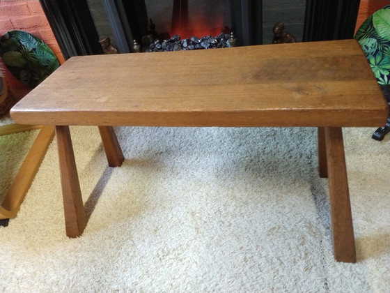 Image 1 of Brutalist Wabi Sabi bijzettafel massief eiken 