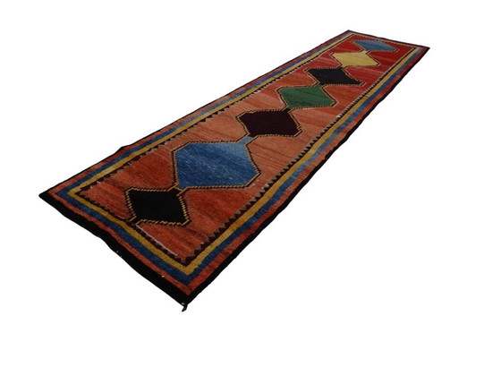 Image 1 of Alfombra Gabbeh semiantigua - 385 x 100 cm - Anudada a mano