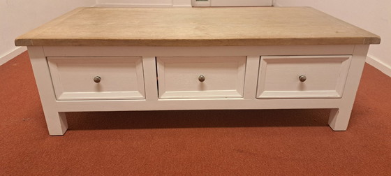 Image 1 of Ashbourne country coffee table with drawers | white & wood