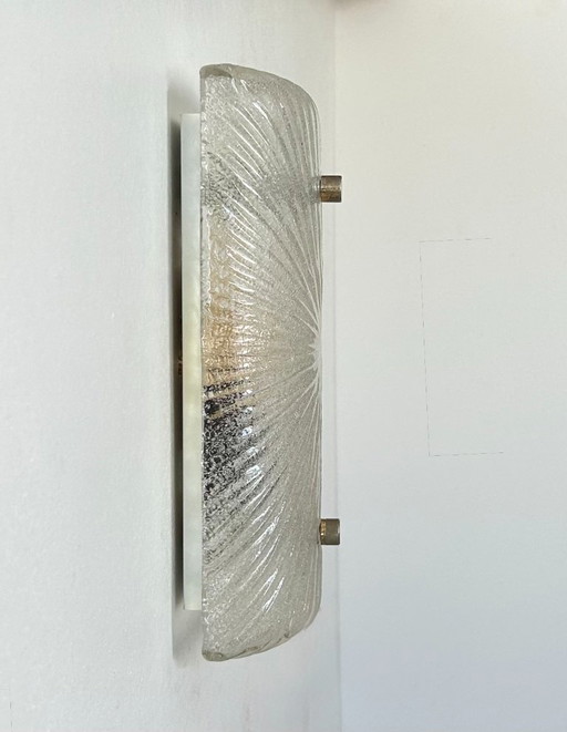 Vintage wall lamp, murano glass and brass, Italy 1970