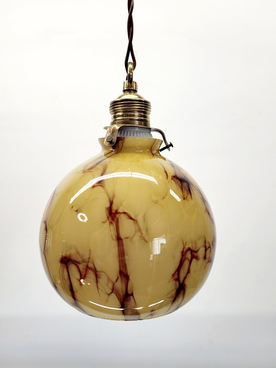 Image 1 of Lampada in vetro opalino Art déco, Verreries de Scailmont, Henri Heemskerk, Belgio