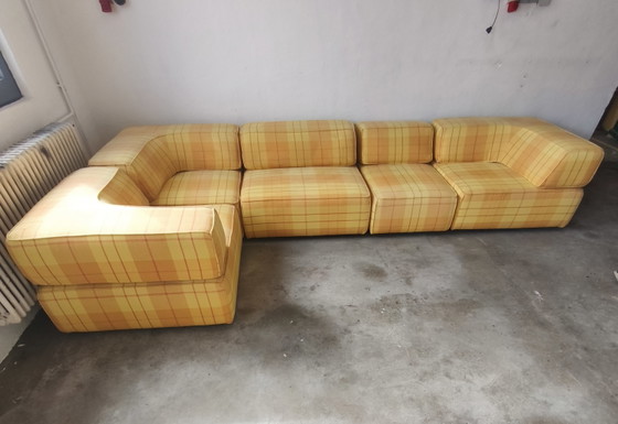 Cor Trio Modulaire Bank Team Form AG jaren 70 – Modulaire banken, Wool, Textile (photo 11 of 14)