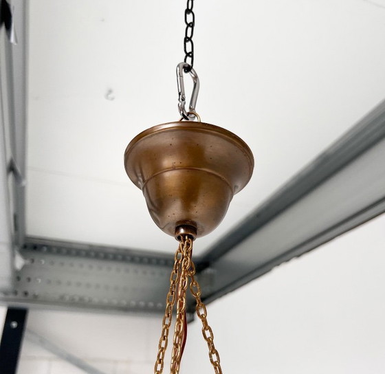 Image 1 of Lampe bol Art Déco à motif marbré des années 1930