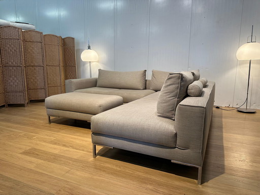 Beige Design on Stock Aikon Corner Sofa + Hocker