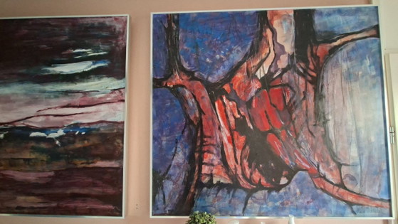Image 1 of Kees van de Wal - Complete Series of 6 Large Abstract Paintings