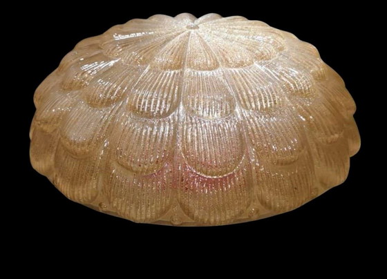 Image 1 of Original Murano ceiling lamp - flower glass with gold dust, 1960s