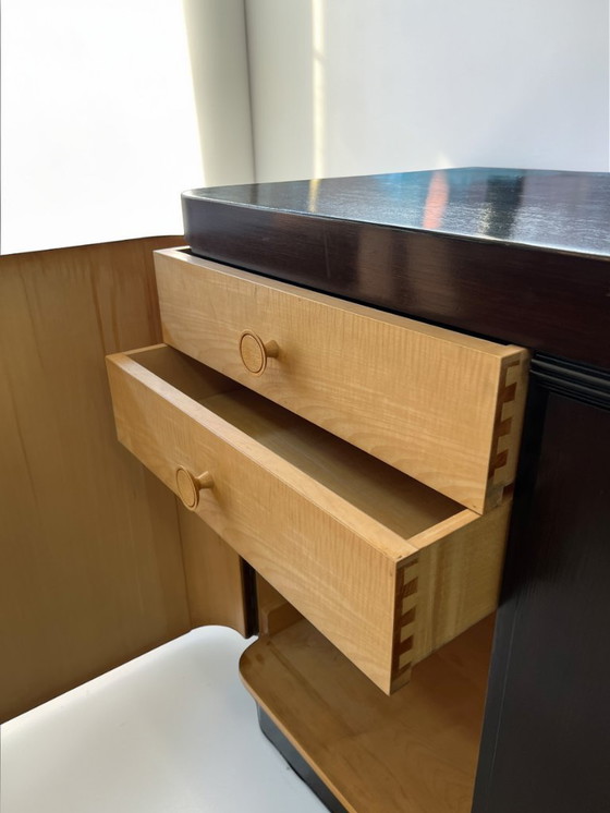 Image 1 of Art Deco / Streamline sideboard / credenza with original marble top – ca. 1930–1950, in the style of the Deutsche Werkstätten
