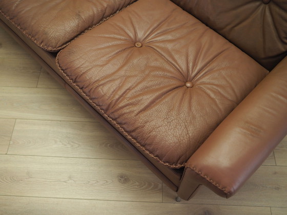 Image 1 of Canapé en cuir marron, Design danois, années 1960, Manufacture : AS Vejen Polstermøbelfabrik