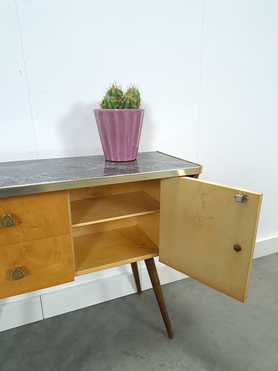 Image 1 of 1950s Cabinet With Drawers And Formica Top Vintage