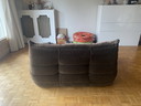 Togo two-seater sofa in brown velvet