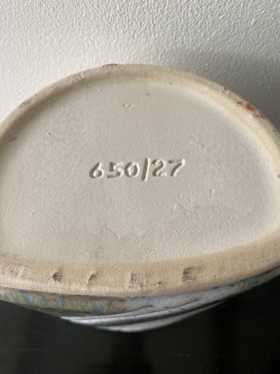 Large Vintage Numbered Vase, Pale Green and White – Ceramic (photo 6 of 14)