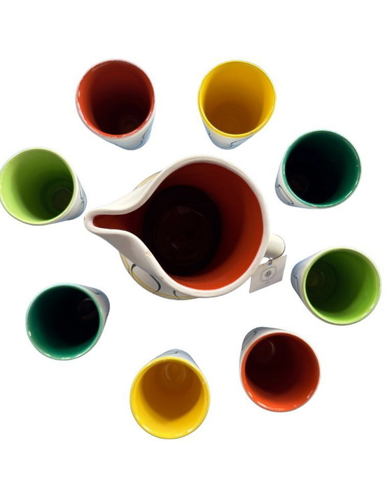 Image 1 of Vintage oranjeade-set – André Baud voor Vallauris, jaren ’50