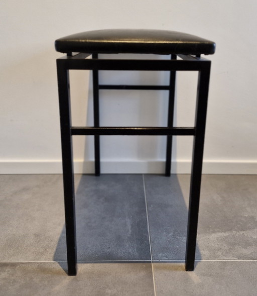 Vintage Piano Bench 1970s Black With Anthracite