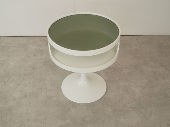 Image 1 of Table d'appoint Opal Luna, design vintage, style années 70, époque spatiale