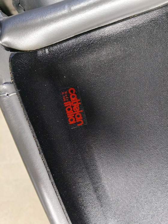 Image 1 of Graue Esszimmerstühle aus Leder von Cattelan Italy, 8er-Set - 1980er