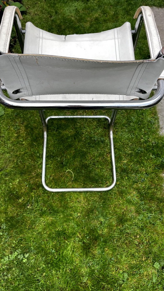 Image 1 of 4 x Tabourets de bar vintage blanc + chrome