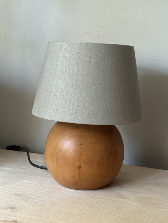 Image 1 of Vintage Deense houten lamp