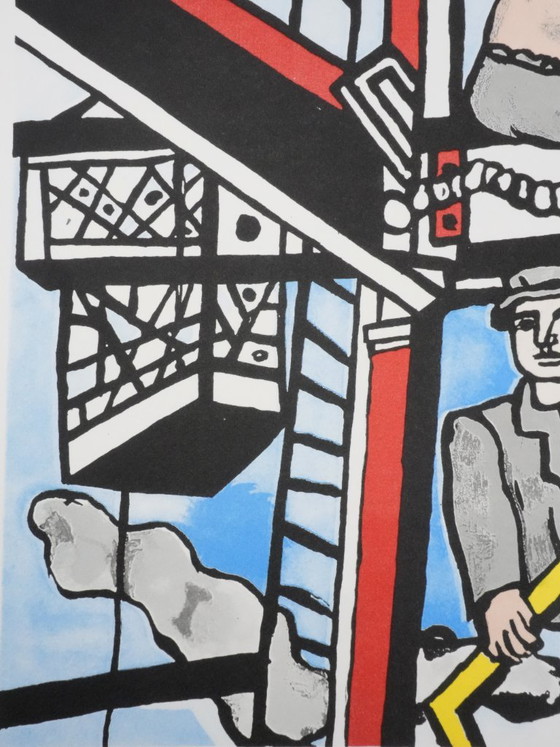 Fernand Leger : Les Constructeurs Saluant, Lithographie Signée – Lithographies et sérigraphies, Paper (photo 6 of 11)
