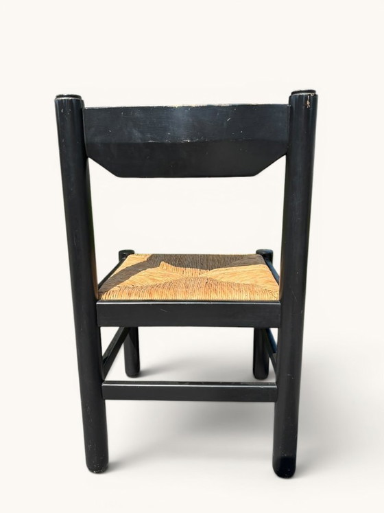 Eettafel met 6 stoelen van Vico Magistretti voor Cassina – Eetkamerset, Rattan, Wood (photo 6 of 9)