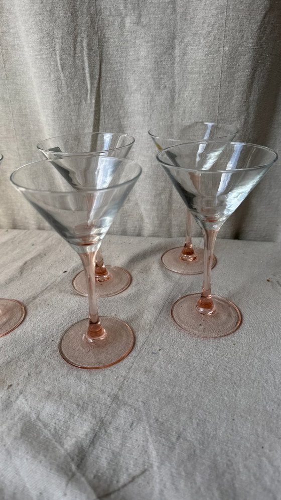 Image 1 of 6x pink martini glasses