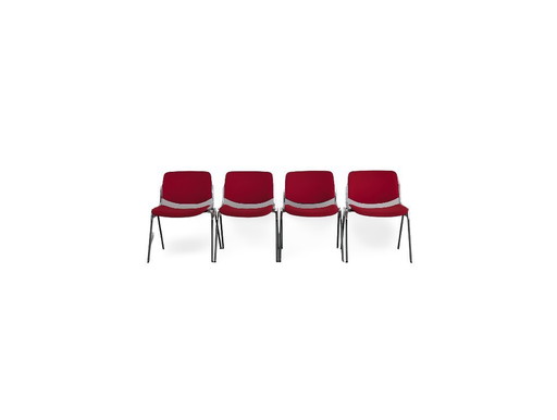 Set van 4 Castelli stoelen, stapelbare stoelen van Giancarlo Piretti, vintage stijl