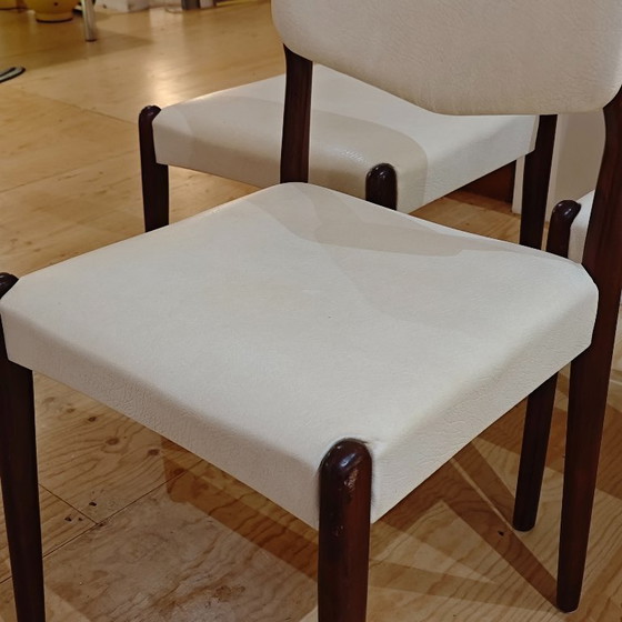 Image 1 of Vintage dining room chairs white leather