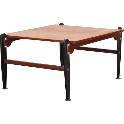 1 table basse scandinave vintage avec plateau en acajou, 1950