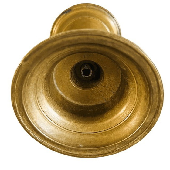 Image 1 of Chandelier ancien en laiton massif à balustre, années 1920