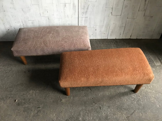 Set di pouf in faggio, anni '60 – Poggiapiedi e pouf, Legno (photo 5 of 9)