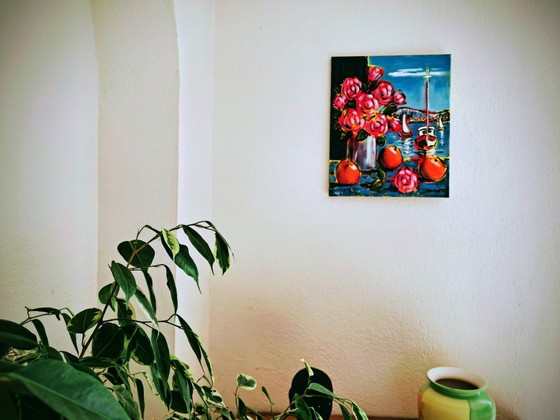 Joel LHOPITAL - Bouquet at the Window - Artist's Painting – Paintings & Drawings, Canvas (photo 9 of 11)
