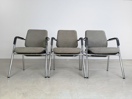 Lot de 3 chaises originales Drabert Chaise de conférence Accoudoirs Vintage