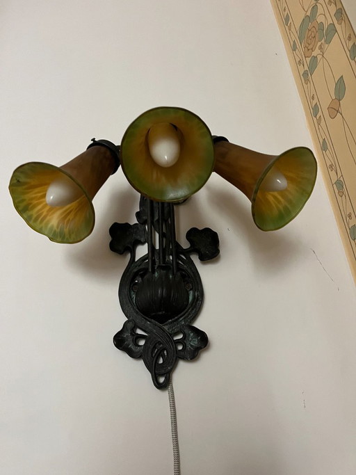 Jugendstil-Wandlampenkelche