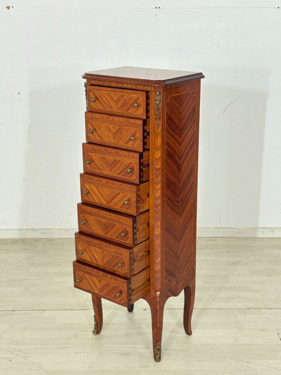Image 1 of Cassettiera in stile barocco a 7 cassetti / cassettiera vintage da ingresso / mobile lavabo / mobile da ingresso
