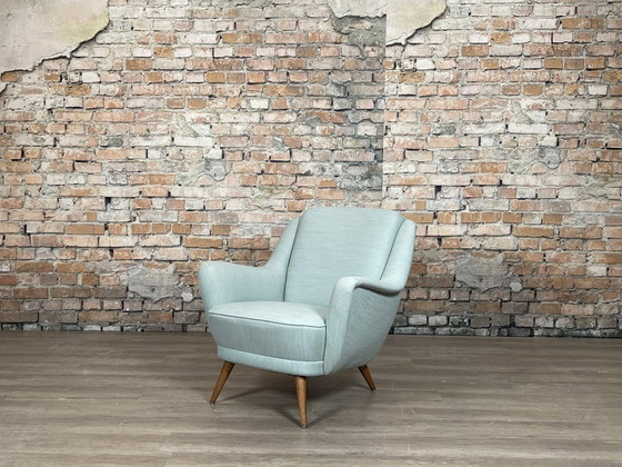 Image 1 of Soft green-blue armchair from the 1950s