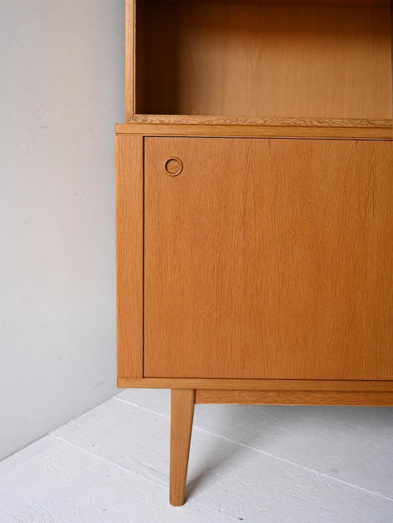 Image 1 of Bibliothèque de rangement vintage scandinave en chêne