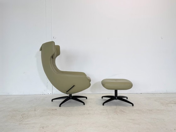 Leolux Caruzzo Sillón Reclinable de Cuero con Otomana – Sillones reclinables, Metal (photo 6 of 15)