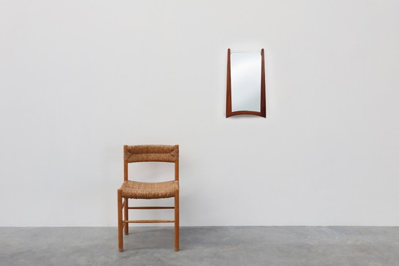 Image 1 of Miroir mural en teck massif scandinave organique des années 1960