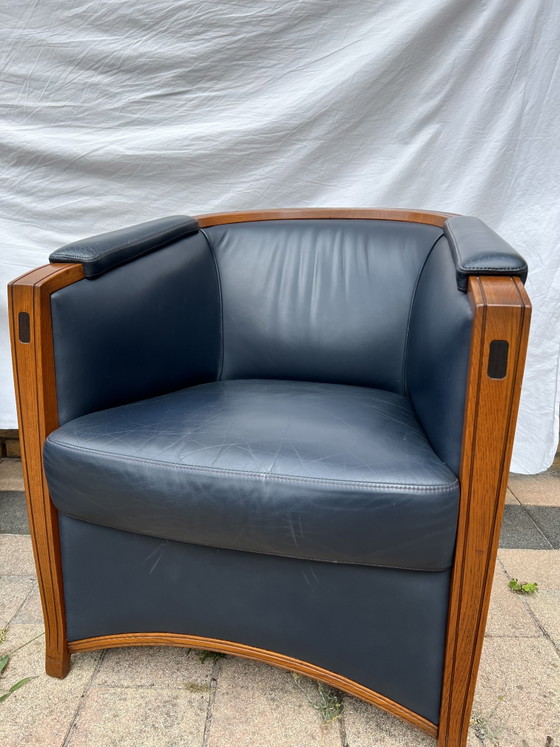 Image 1 of Jugendstil leder fauteuil 