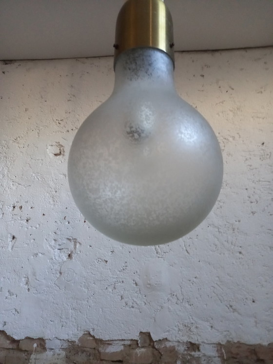 Image 1 of Lámpara de araña de cristal arenado de los años 60 de Stilux 