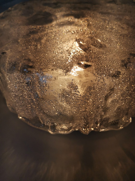 Image 1 of Lampada da parete in stile Space Age anni '70, in vetro ghiaccio, vetreria del Limburgo