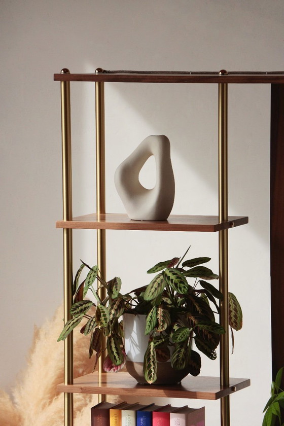 Image 1 of Divisorio per ambienti illuminato - Noce e ottone