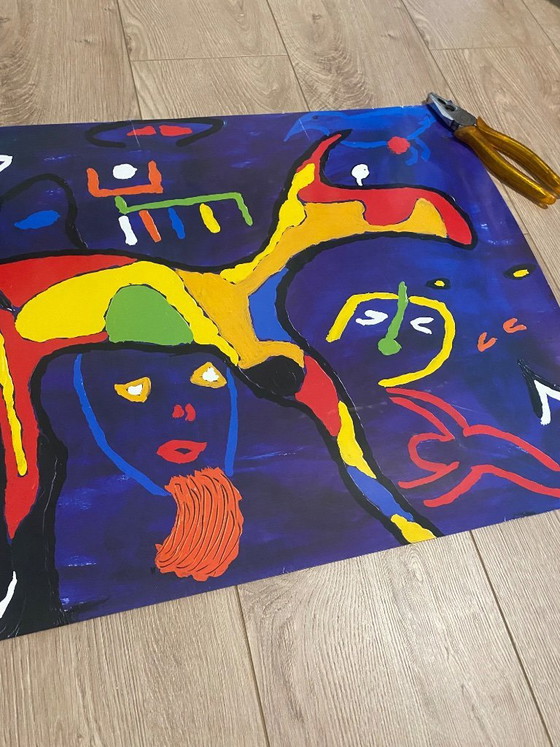 Image 1 of Original print titled Masquerade, created in an expressive abstract style